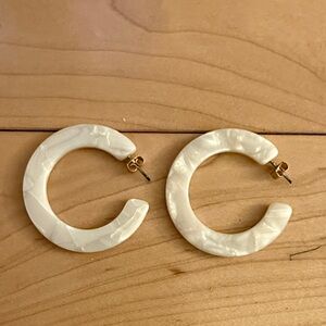 Madewell Cream Hoop Earrings